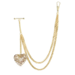 Cadena Albert de chaleco para reloj de bolsillo — Corazón calado dorado