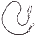 Cadena de acero inoxidable para reloj de bolsillo vintage — Gris plateado