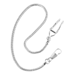 Cadena de acero inoxidable para reloj de bolsillo vintage — Plateado claro