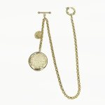 Cadena de reloj de bolsillo con medallones para chaleco — Dorado
