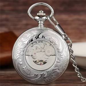 Reloj de bolsillo automático con esfera azul
