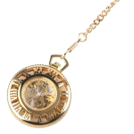 Reloj de bolsillo automático dorado calado
