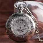 Reloj de bolsillo automático esqueleto con tapa