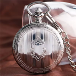 Reloj de bolsillo automático esqueleto con tapa