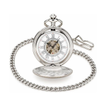 Reloj de bolsillo automático plateado con tapa