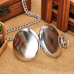 Reloj de bolsillo automático plateado con tapa