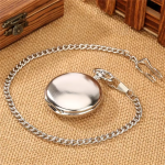 Reloj de bolsillo automático plateado con tapa