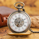 Reloj de bolsillo automático vintage calado con pájaros