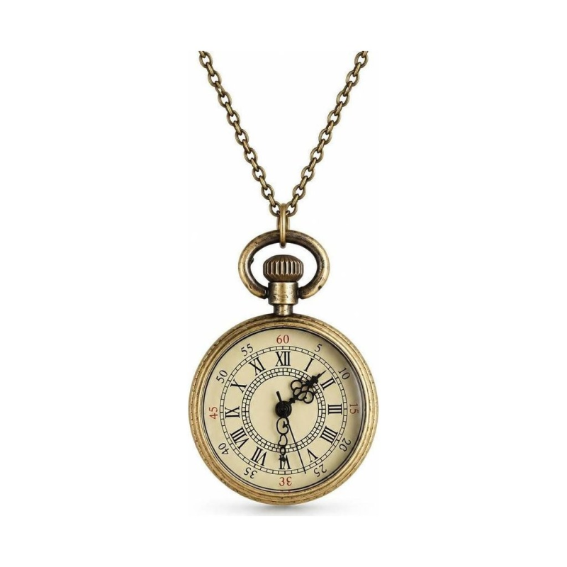 Reloj de bolsillo colgante de cuarzo en bronce