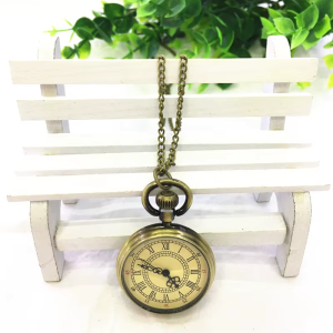 Reloj de bolsillo colgante de cuarzo en bronce