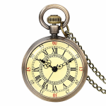 Reloj de bolsillo colgante de cuarzo en bronce