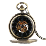 Reloj de bolsillo con águila y esfera esqueleto