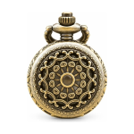 Reloj de bolsillo de bronce con cuarzo y tapa calada
