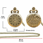 Reloj de bolsillo de bronce con cuarzo y tapa calada