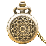 Reloj de bolsillo de bronce con cuarzo y tapa calada