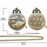 Reloj de bolsillo de bronce con pato