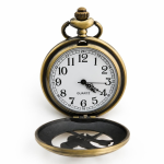 Reloj de bolsillo de cuarzo color bronce con ave calada