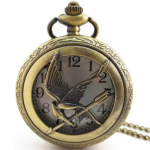Reloj de bolsillo de cuarzo color bronce con ave calada — Una unidad