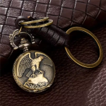 Reloj de bolsillo de cuarzo con águila en relieve