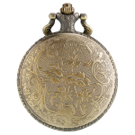 Reloj de bolsillo de cuarzo con búho en relieve
