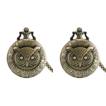 Reloj de bolsillo de cuarzo con búho en relieve — Lote de 2