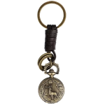 Reloj de bolsillo de cuarzo con ciervo en relieve
