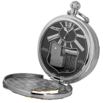 Reloj de bolsillo de cuarzo con flores y mariposa