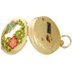 Reloj de bolsillo de cuarzo con flores y mariposa