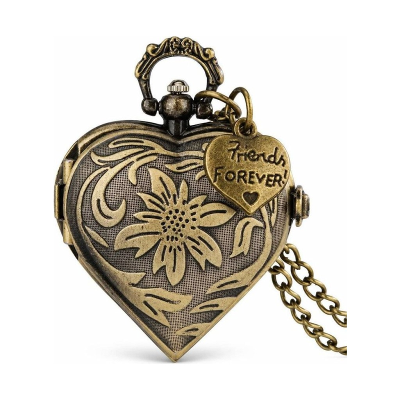 Reloj de bolsillo de cuarzo con forma de corazón