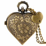 Reloj de bolsillo de cuarzo con forma de corazón