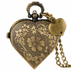 Reloj de bolsillo de cuarzo con forma de corazón
