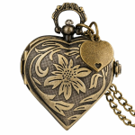 Reloj de bolsillo de cuarzo con forma de corazón