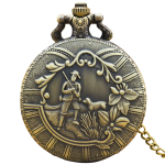 Reloj de bolsillo de cuarzo con perro, estilo vintage