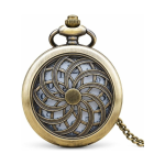 Reloj de bolsillo de cuarzo en tono bronce calado