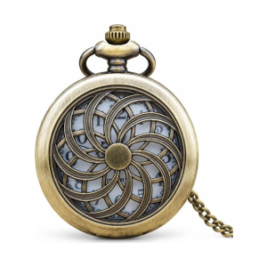 Reloj de bolsillo de cuarzo en tono bronce calado