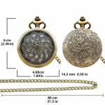 Reloj de bolsillo de cuarzo en tono bronce calado