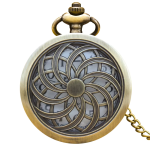 Reloj de bolsillo de cuarzo en tono bronce calado
