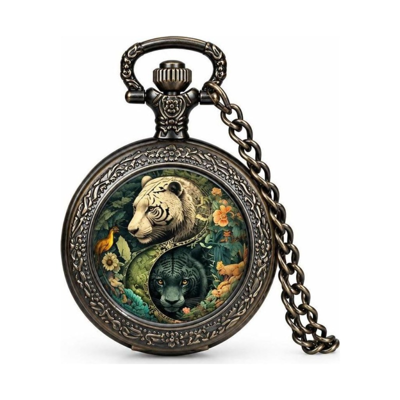 Reloj de bolsillo de cuarzo ilustrado