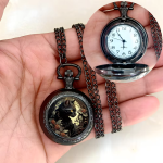 Reloj de bolsillo de cuarzo ilustrado — Gato