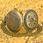 Reloj de bolsillo de cuarzo vintage de bronce
