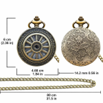 Reloj de bolsillo de cuarzo vintage de bronce