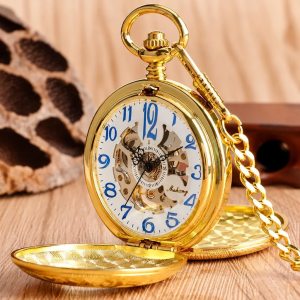 Reloj de bolsillo de esfera abierta de cuerda manual