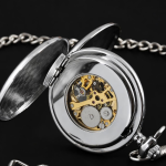 Reloj de bolsillo double hunter con cadena