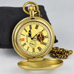 Reloj de bolsillo double hunter con esfera crema