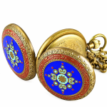 Reloj de bolsillo double hunter con esfera crema