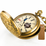 Reloj de bolsillo double hunter de cobre con esfera marfil