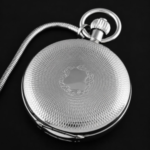 Reloj de bolsillo Double Hunter mecánico de acero