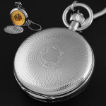 Reloj de bolsillo Double Hunter mecánico de acero