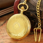 Reloj de bolsillo Double Hunter mecánico dorado