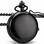 Reloj de bolsillo Double Hunter mecánico negro